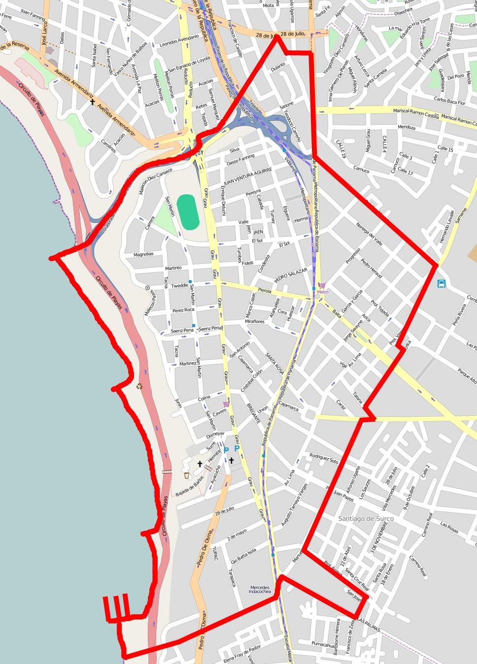 Térkép barranco Lima