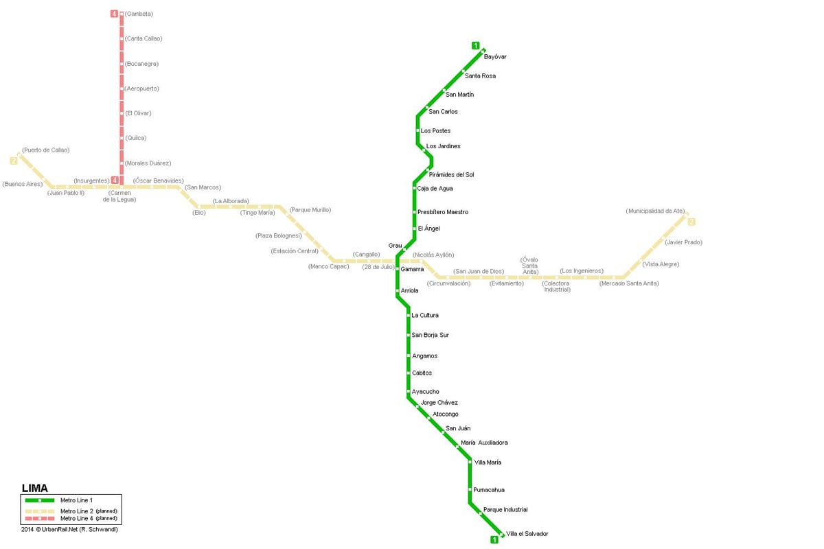 Térkép Lima metró 